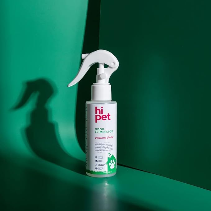 Hi Pet Odor Eliminator Spray, Cat Litter Deodorizer, Kennel Odor Eliminator, Ends The Bad Smells Caused by Cats and Dogs, Pet Odor Neutralizer with Special Formula 3.38 Fl Oz