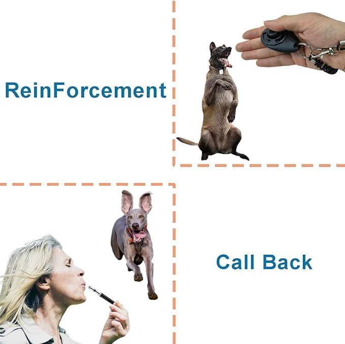 Dog Training Kit,Puppy Dog Treat Pouch Bag with Dog Clicker and Silent Whistle with Lanyard,Hands-Free Training Dog Treat Pouch,Includes Carabiner,for Pet Puppy Travel or Outdoor Use(Navy)