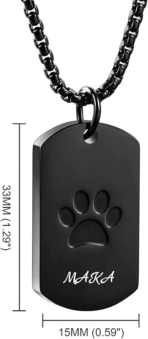 Personalized Urn Necklace for Pet Ashes Custom Photo/Name/Date Paw Print Pendant for Women Men Cremation Jewelry Memorial Keepsake for Dog/Cat/Pet Urn Necklace with Funnel Fill Kit
