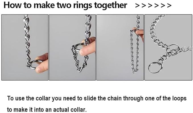 Gold Dog Chain Collar, Metal Slip Link Heavy Duty Dog Collar Training Puppy Collars for XXS XS Small Medium Large Big XL Breed Dogs, S