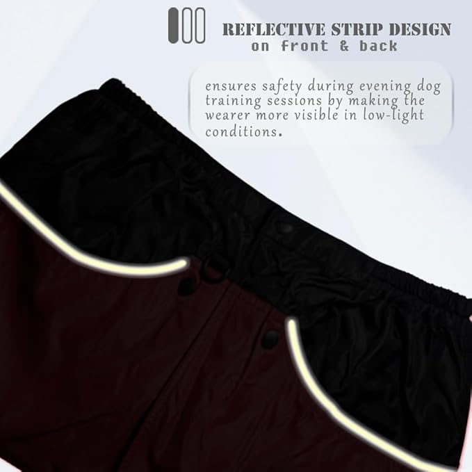 Dog Trainer Apron for Men Women with Big and Deep Pockets, Pet Handler Treat Waist Pouch for Holding Dog Stug Toy, Training Dummies, Rope (Red-L)