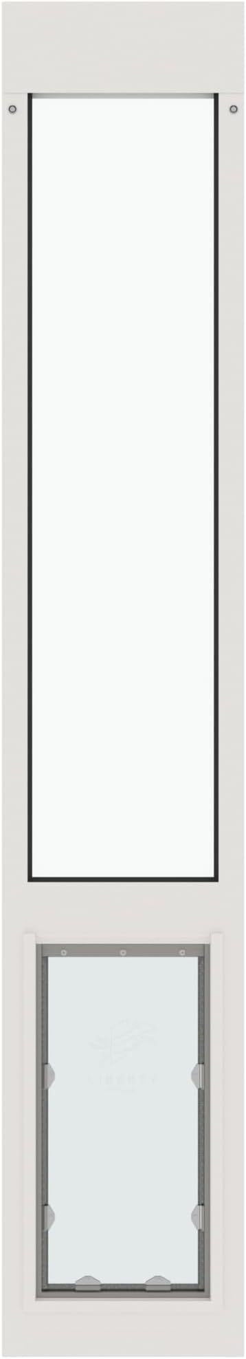 Liberty Pet Door for Sliding Glass Door | Vinyl Frame with Closing Cover | for Home & Rentals | Clear Glass | White, Large Flap, 80" - 81.5" Slider Height