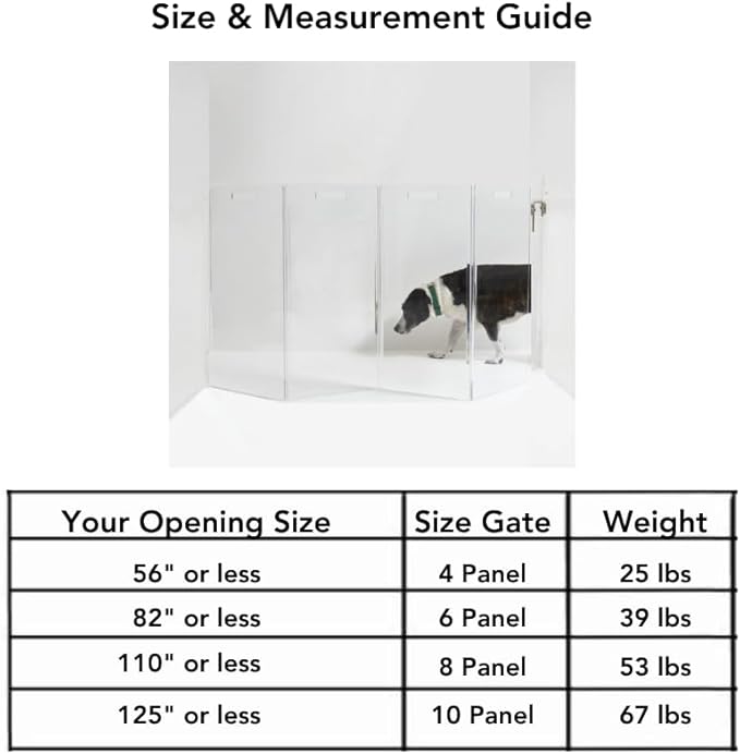 Hiddin Clear Acrylic Dog Gate - Low Zig Zag Clear Pet Gate for Home 4 Panels - Sturdy Free-Standing Design - Modern Acrylic Dog Pen - Transparent Pet Gates for Home - Safe & Stylish