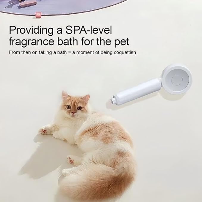 Pet Fragrance Shower Head Kit：Pet-Friendly Aromatherapy Shower Handle for Dogs & Cats Replaceable Built-in Gentle Fragrance Balm Skin-Health Filter Cartridge Soothing Oils & Vitamins