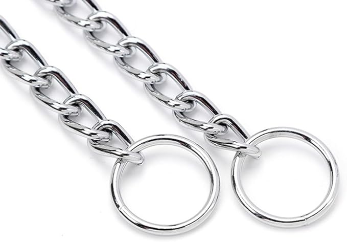 Chain Collar for Dogs,Metal Slip Link Training Heavy Duty Dog Collar Martingale Puppy Collars for XXS XS Small Medium Large Big XL Breed Dogs Silver XS