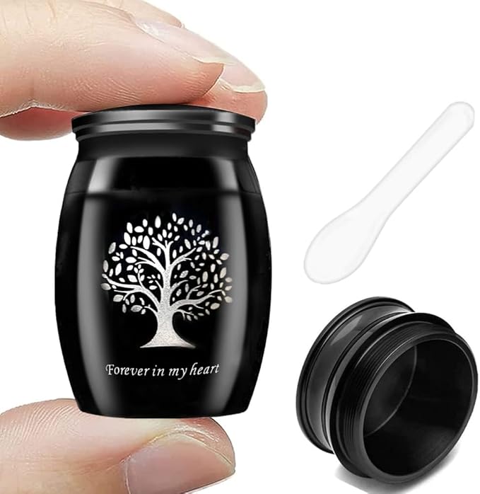 Small Keepsake Urns for Pet Ashes, 1.58 Inch Mini Cremation Urns for Ashes with Tree of Life Pattern,Stainless Steel Decorative Memorial Mini Funeral Urn for Ash (Tree of Life-2 Pack)