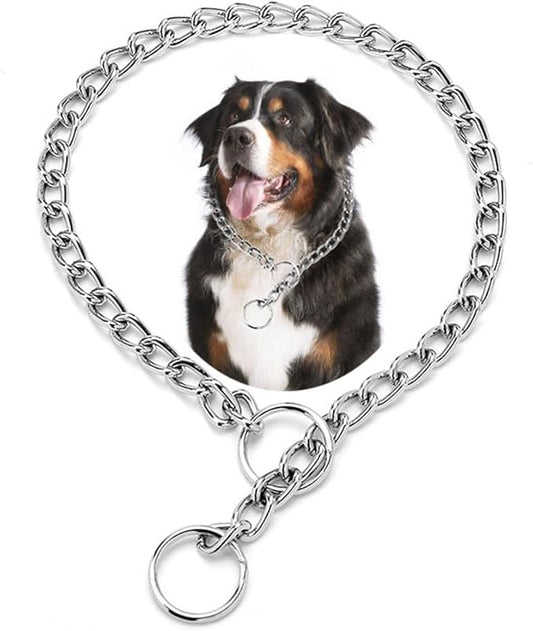 Martingale Chock Dog Chain Collars, Metal Slip Link Training Heavy Duty Dog Collar Puppy Collars