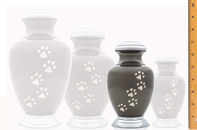 Kennedy Paws Series Pet Urn for Dogs, Handmade Aluminum Memorial Cremation Urn (Medium - Pets up to 65 lbs, Slate)