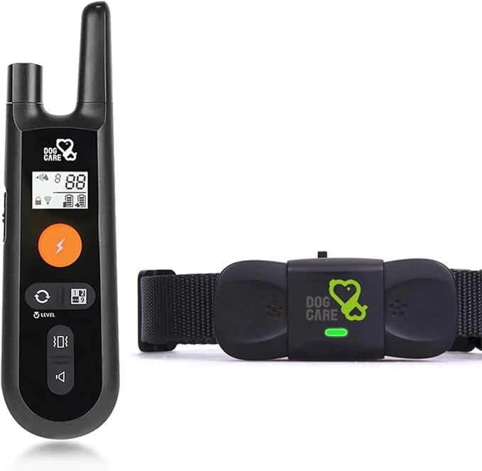 DOG CARE Dog Training Collar with Remote - Shock Collar for All Dogs with 1800FT Remote, Rechargeable Bark Control with Beep/Vibration/Shock Modes, Security Lock, Rainproof