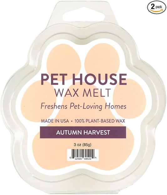 One Fur All Pet House Scented Wax Melts for Warmer - Long-Lasting Pet Friendly Plant Based Soy Wax Melts - Autumn Harvest Pack of 2