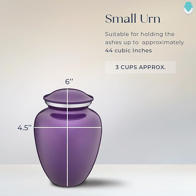 Geturns Embrace Personalized Picture Urn for Small Pets I Purple Photo Cremation Urns for Dogs and Cats I 44 lbs