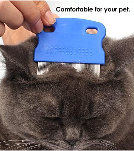 Dog Comb for Removes Tangles and Knots - Undercoat Rake for Dogs- Grooming Tool with Stainless Steel Teeth and Ergonomic Grip Handle Pet Hair Comb for Home Grooming