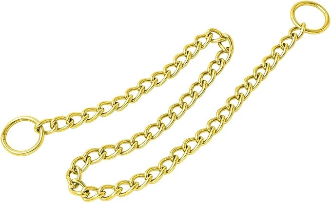 Gold Dog Choker Collar for Large Dogs Heavy Duty Metal Slip Dogs Chain Collars Martingale Training Collars for Small Medium Large Breed Pets, X-Large