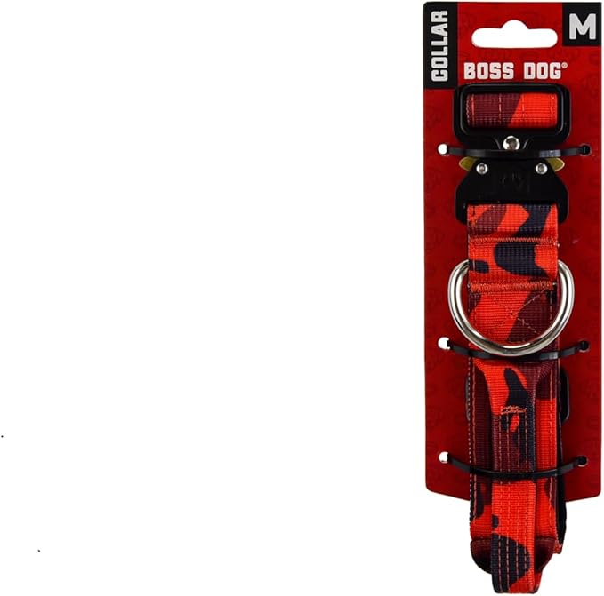 Boss Dog Tactical Collar, Red Camo, Medium
