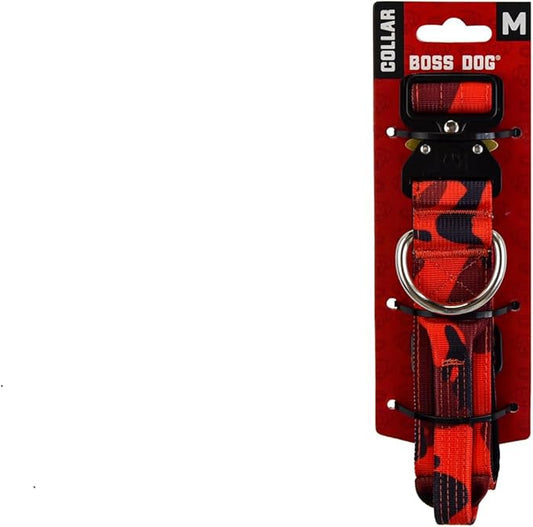 Boss Dog Tactical Collar, Red Camo, Medium