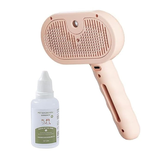 2025 Dog Brush, Sniffy Universe Dog Steamer, Shampoo Brush Steam Dogs Washer, 3-In-1 Steam Grooming Brush For Long Haired Pets (Pink)