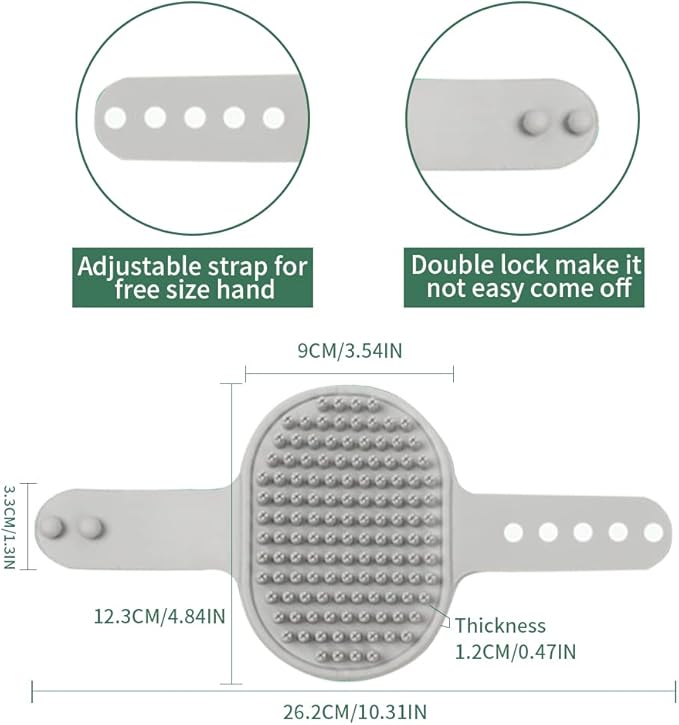 Upgraded Dog Grooming Brush, Pet Shampoo Bath Brushes with Adjustable Handle for Massage Shedding Long Short Haired Large Medium Small Dogs Puppy Cats (Grey 1PC)
