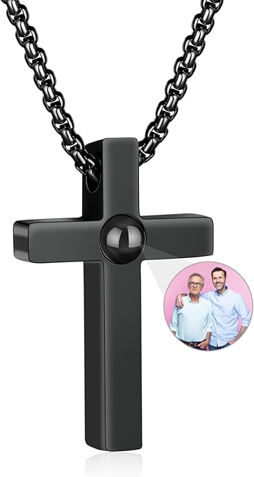 Personalized Projection Necklace with Custom Photo Pendant - Best Gift for Mom, Wife, Girlfriend, or Memorial - Mother's Day, Valentine's Day, Birthday Jewelry Gift