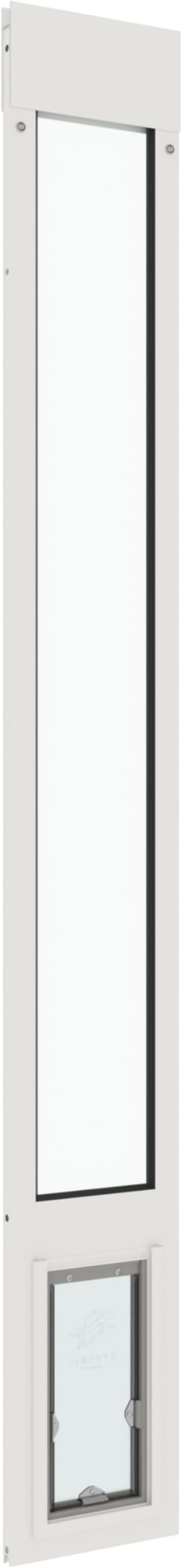 Liberty Pet Door for Sliding Glass Door | Vinyl Frame with Closing Cover | for Home & Rentals | Clear Glass | White, Small Flap, 75.5" - 77" Slider Height