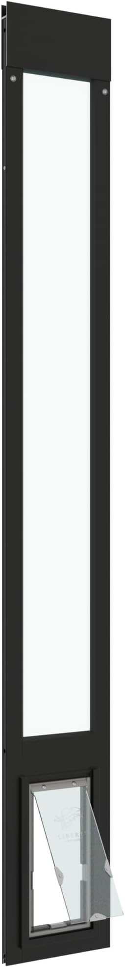 Liberty Pet Door for Sliding Glass Door | Aluminum Frame with Closing Cover | for Home & Rentals | Clear Glass | Black, Small Flap, 78.5" - 80" Slider Height