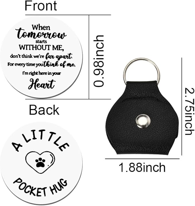 Pet Memorial Pocket Hug Token for Loss of Dog Cat - Remembrance Sympathy Gift for Pet Lover Owner - Bereavement Keychain for Friend Mom Dad