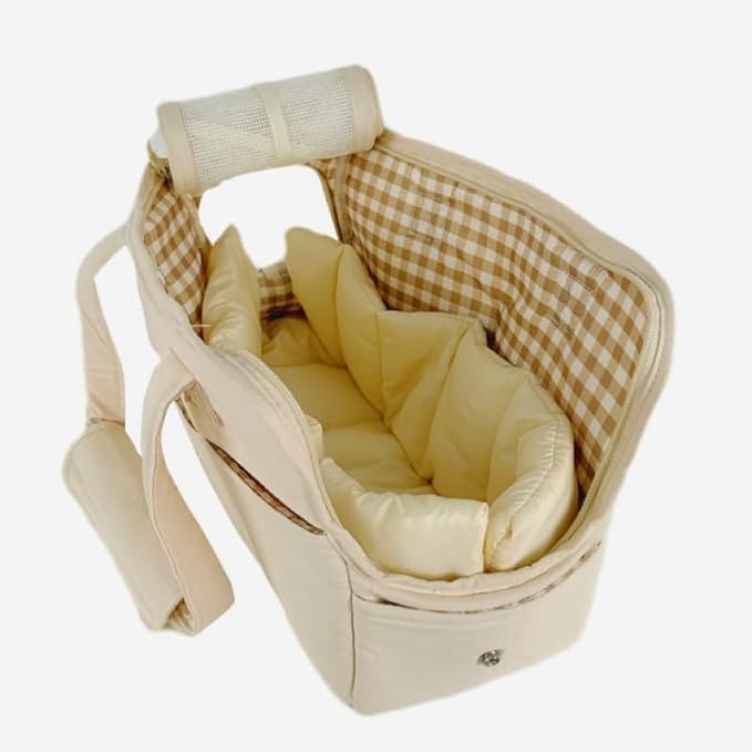 【S-Size Bag and mat】 ONECUTE Dog Carrier Set for Small Dog with a Soft mat, Beige