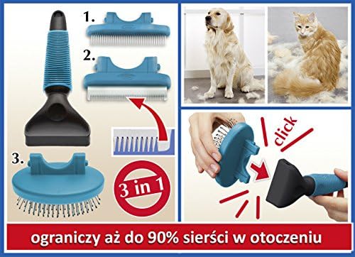 Wenko 80970900 3 in 1 Pet Cat Dog Grooming Brush Set of 4