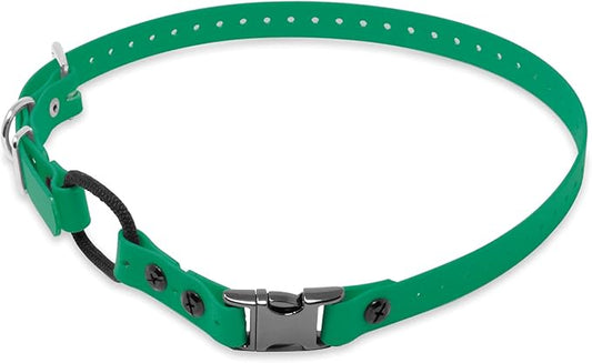 Educator 1-Inch Dog Training Collar Strap – ONLY Fits FE-580, ET-800 & UL-1200 Receivers – NOT Compatible with Mini Educator (ET-300/ET-400) – Quick Snap Biothane Bungee Collar, Green