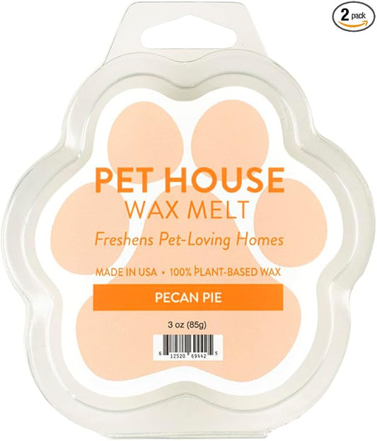 Pet House Pecan Pie Fall Wax Melts - Long-Lasting Scented Holiday Wax Melts, Plant Based, Pet Friendly Pack of 2