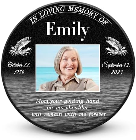 ADFSTONE Grave Markers for Cemetery for Humans- Flat Headstones for Graves, Granite Memorial Plaques Personalized, Head Stones Monuments for People, Picture Memory Plaques for Loved Ones Lost