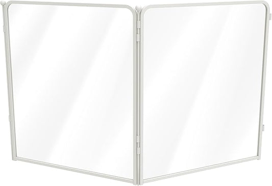 FXW AuraSpace Pro Acrylic & Wire Mesh Indoor Dog Playpen, 32" Height 2 Acrylic Panels Metal Dog Pen for Small and Medium Dogs, White│Patented