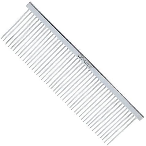 Chrome Plated Steel Greyhound Combs Professional Dog Grooming Comb - Choose Size(Stainless Coarse)