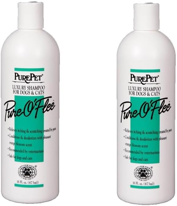 Pure O'Flee Dog and Cat Conditioning Shampoo Concentrate Dilutes 10 to 1 (16 Ounce)