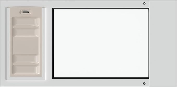 Liberty Pet Door Panel for Sash Windows | Durable Aluminum Frame with Closing Cover | Energy Efficient Safety Glass | White, Small Flap, 21.5" - 23" Width