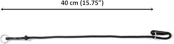 Dingo Gear Choke Collar for Dog Training Handmade of Cord with A Limiter, Waterproof Black S04059, (XS)