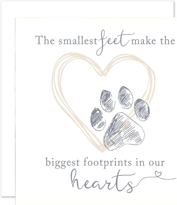 Sympathy Card for Loss of Pet Dog, The Smallest Feet Leave the Biggest Footprints in Our Hearts Condolence for Pet Owners