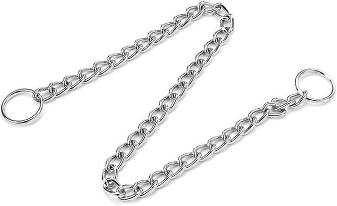Chain Collar for Dogs,Metal Slip Link Training Heavy Duty Dog Collar Martingale Puppy Collars for XXS XS Small Medium Large Big XL Breed Dogs Silver XS