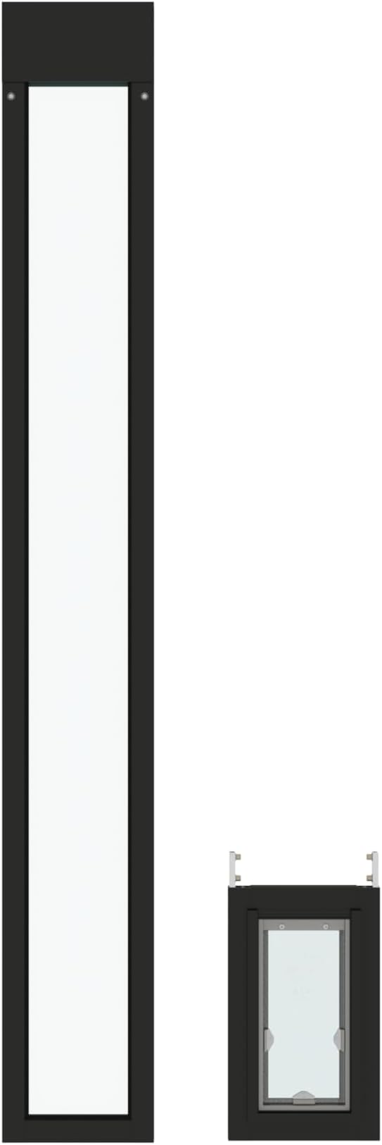 Liberty Pet Door for Sliding Glass Door | Aluminum Frame with Closing Cover | for Home & Rentals | Clear Glass | Black, Small Flap, 93.5" - 95" Slider Height