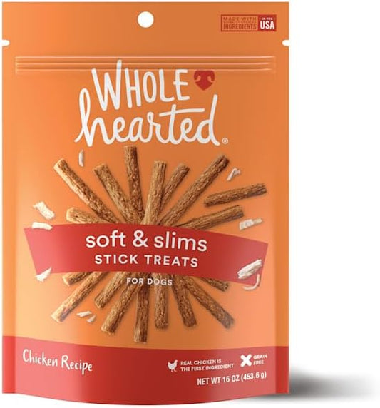 WholeHearted Grain Free Soft and Chewy Chicken Recipe Dog Stick Treats 16 oz