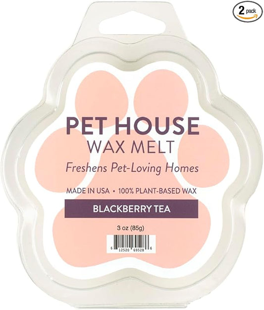 One Fur All Pet House Spring and Summer Wax Melts for Pet Odor, Natural, Plant Based Soy Wax Melts, Long Lasting Fragrance for Fresh Smelling Homes, Blackberry Tea