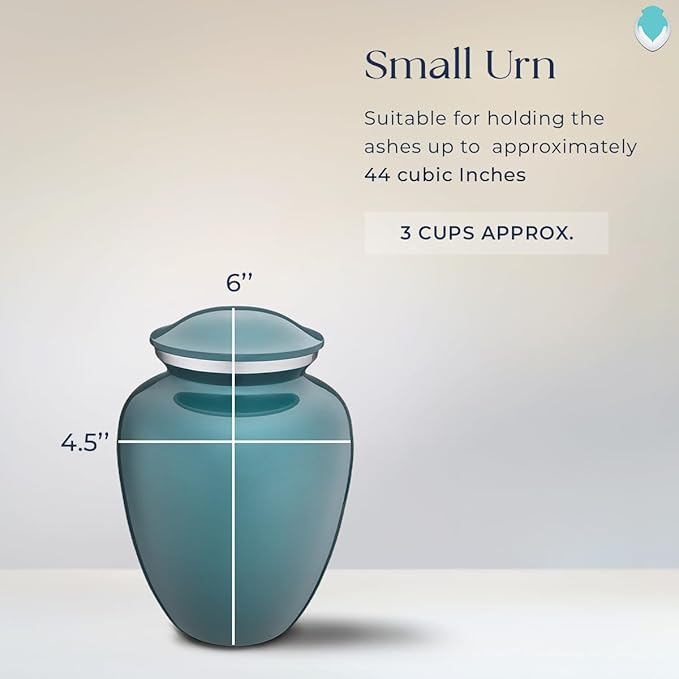 Geturns Embrace Personalized Picture Urn for Small Pets I Teal Photo Cremation Urns for Dogs and Cats I 44 lbs