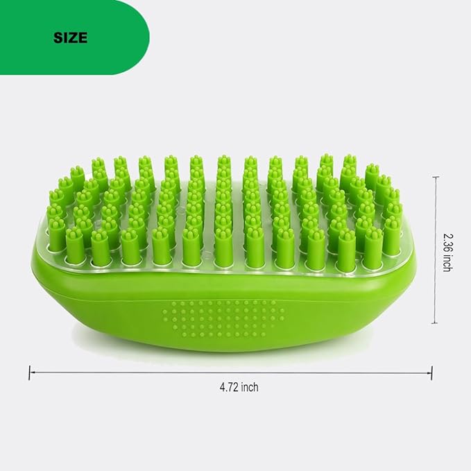 Rubber Curry Brush for Dog, Soft Curry Comb with Removable Screen, Pet Silicone Brush for Short & Long Hair, Use Wet as Bath Scrubber or Dry for Grooming