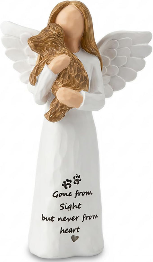Dog Memorial Gift for Loss of Dog, Pet Loss Sympathy Gifts, in Memory Angel Figurine for Dogs, Hand-Painted Resin Statue, Remembrance Decor for Pet Lovers