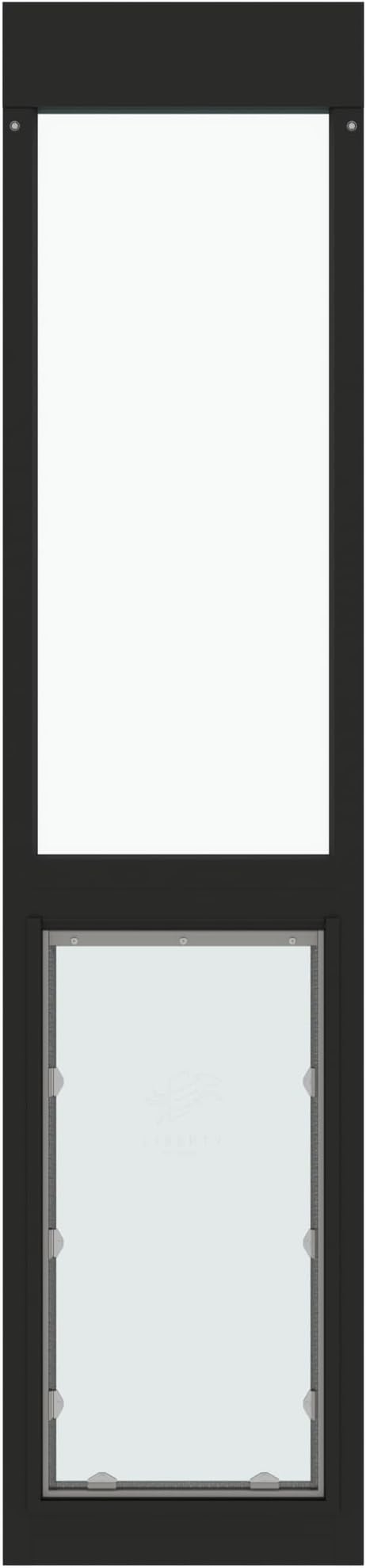 Liberty Pet Door for Sliding Glass Door | Aluminum Frame with Closing Cover | for Home & Rentals | Clear Glass | Black, XXL Flap, 95" - 96.5" Slider Height