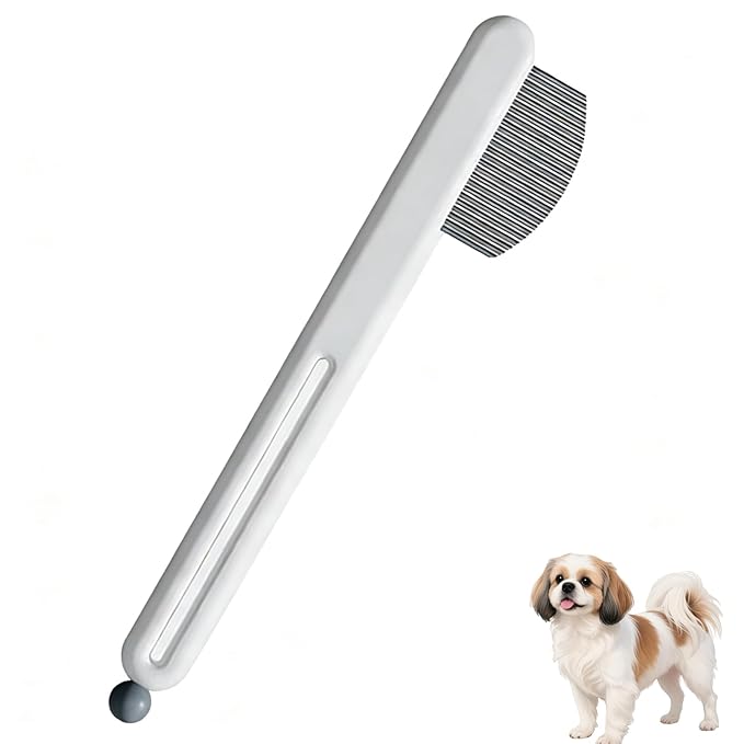 Precision Tear Stain Comb for Small Dogs Cats Face Eye Gunk Removal Tool ，Fit Yorkie, Shih Tzu, Maltese, Maltipoo, Pomeranian, Puppy Starter Kit, Pet Supplies (White)