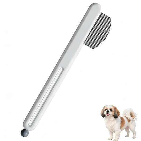 Precision Tear Stain Comb for Small Dogs Cats Face Eye Gunk Removal Tool ，Fit Yorkie, Shih Tzu, Maltese, Maltipoo, Pomeranian, Puppy Starter Kit, Pet Supplies (White)