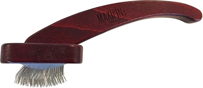 Mars Professional Dematting Undecoat Slicker Grooming Dog Brush with Woden Handle, Made in Germany, 7" Length