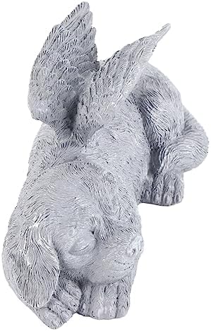 Yosoo Health Gear Pet Memorial Statue, Vivid Sleeping Pet Angel Sculpture with Wear Material, Sunproof for Pet Tombstone Decoration, 220g/7.8oz (Angel Dog)