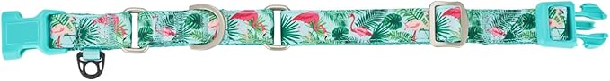 Martingale Dog Collar,Flamingo Pattern,with Safety Quick Release Buckle,Escape-Proof Anti-Pull for Medium Dogs(Flamingo,M)