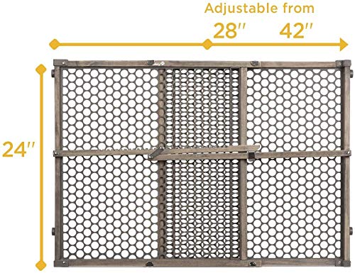 Safety 1st Adjustable Baby Gate for Doorways, Pressure Mount Fastening Gates for Pets, Toddlers, Babies, Children, Vintage Wood, Grey
